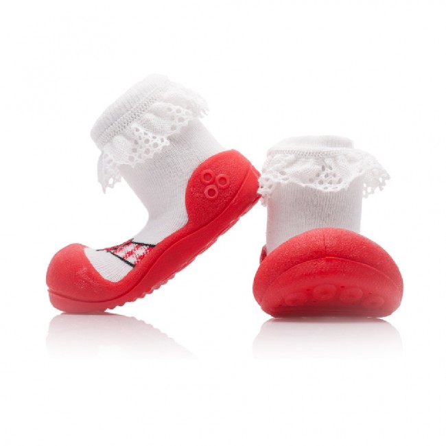 ATTIPAS BALLET RED baby shoes slippers non slip rubber soles gripper best brand
